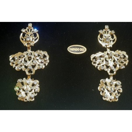 Pendientes Huertana Oro Cristal 900007