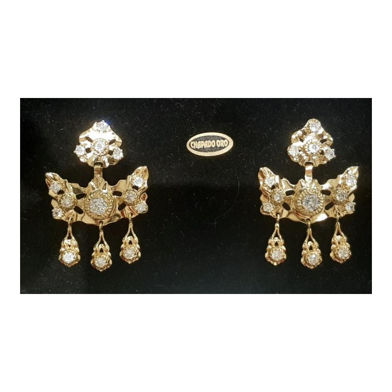 Pendientes Huertana Oro Cristal 900009