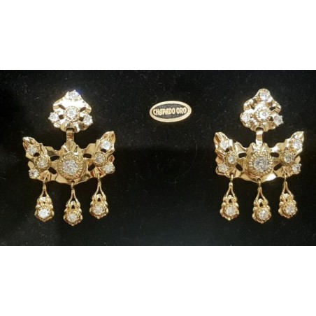 Pendientes Huertana Oro Cristal 900009