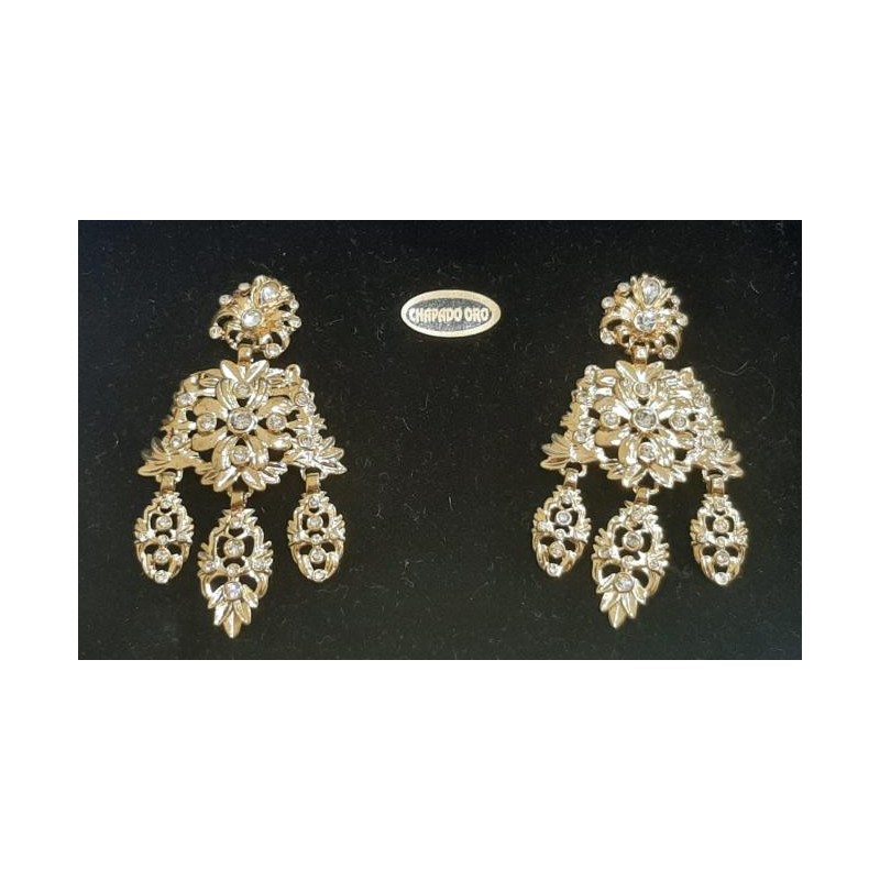 Pendientes Huertana Oro Cristal 9000010